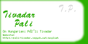 tivadar pali business card